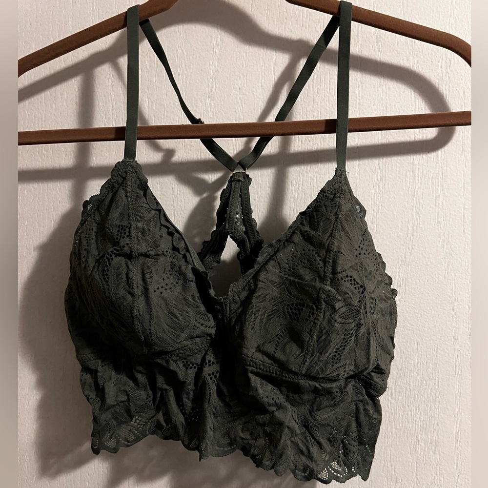 Aerie Dark Green Lace Bralette